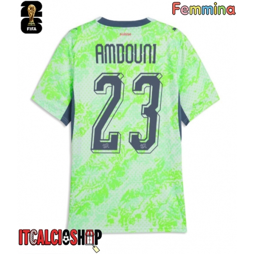 Svizzera Zeki Amdouni #23 Seconda Maglia Femmina Mondiali 2026 Manica Corta
